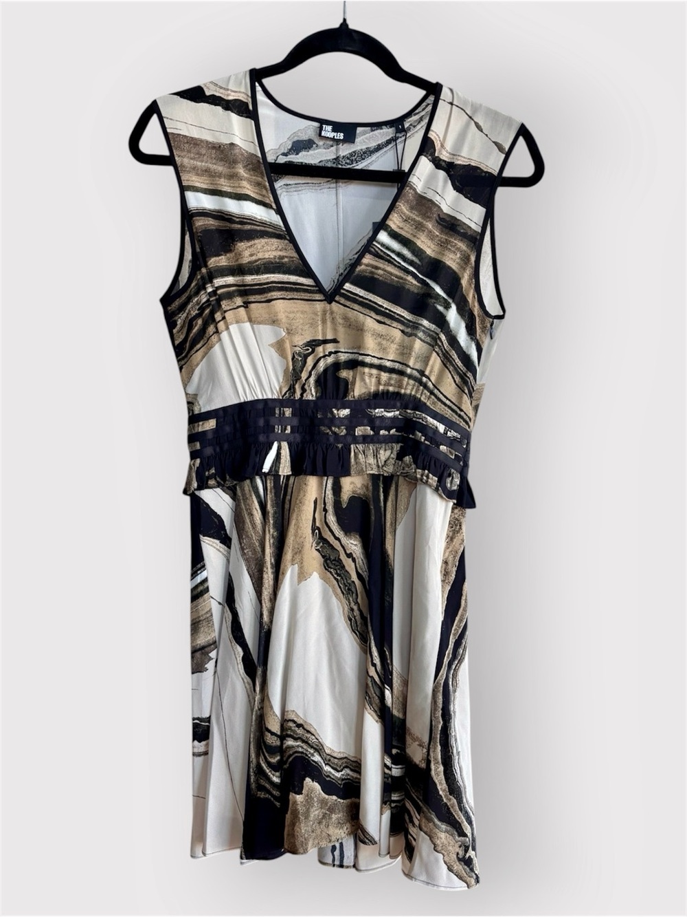 THE KOOPLES 100% Silk Marble Print Mini Dress NWT FR 1 Parisian Chic - Picture 7 of 16